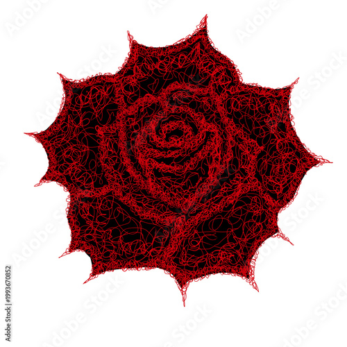Red rose de garabatos.