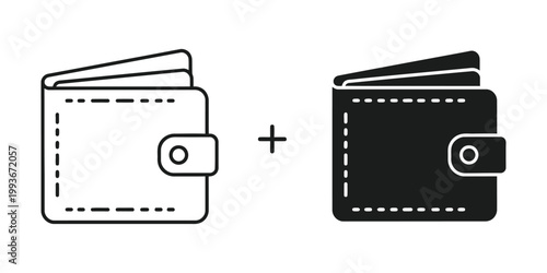 Combined illustration of a light and dark wallet with coin slots