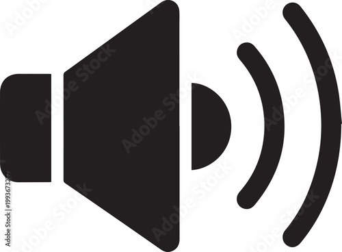 Speaker icon indicates volume control and sound output levels within various digital user interfaces.