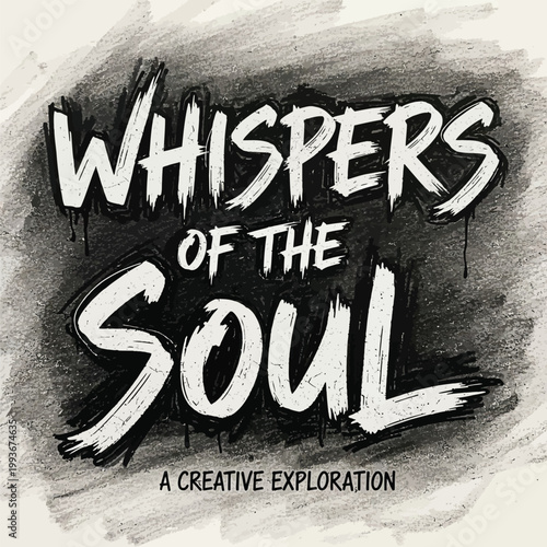 Artistic handwritten typography design with expressive brush lettering style conveying emotional depth and creativity, perfect for poetry books, inspirational quotes, social media posts, personal bran