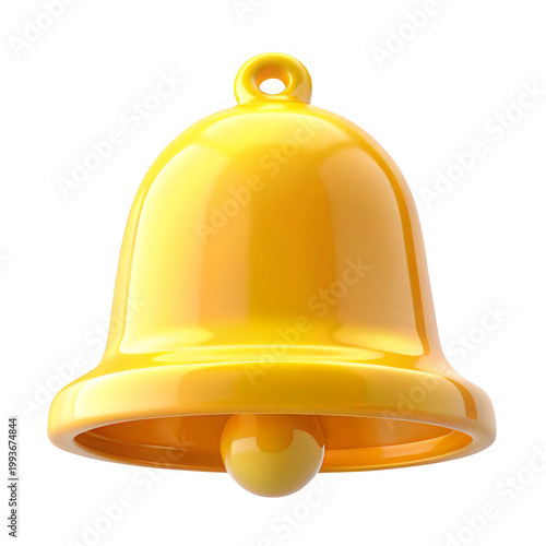 Yellow bell symbol glossy icon notification alert sound ringing message important new urgent.