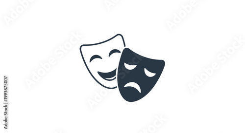 Theatrical comedy and tragedy masks.