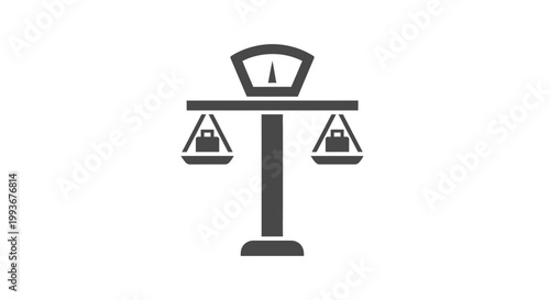 Foto Scales with balanced weights on both sides.