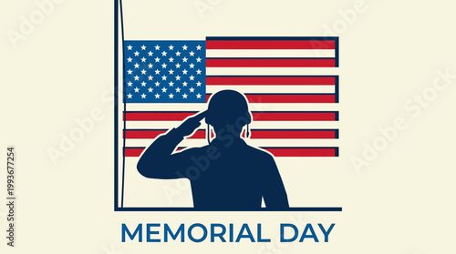 Honoring service and sacrifice A silhouette salutes the national flag, representing solemn remembrance and national gratitude