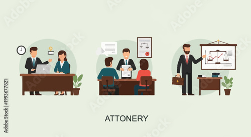 Lawyer Consultation, Legal Advice, Business Meeting, Justice Concept Illustration