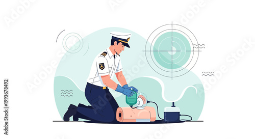 Doctor performing CPR on patient, emergency medical care, life saving