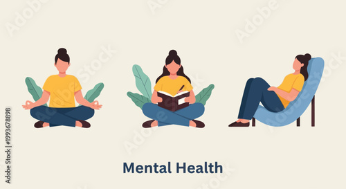 Woman Practicing Self-Care: Meditation, Journaling, and Relaxation