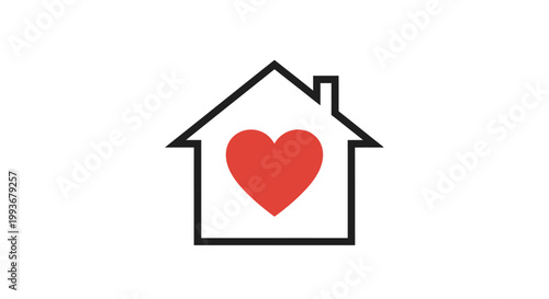 House with heart symbol inside.