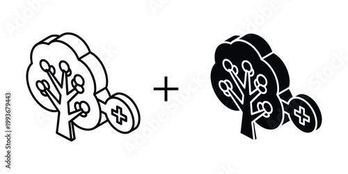Illustration of neural networks combining positive and negative synaptic inputs