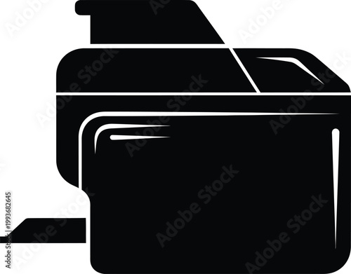 A Simple Black and White Illustration of a Printer