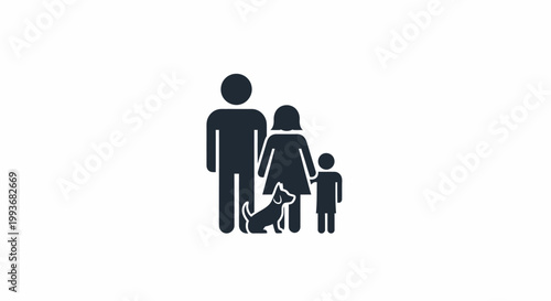 Family Silhouette Walking Together.