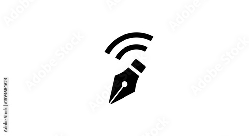 Black pen nib with wifi signal.