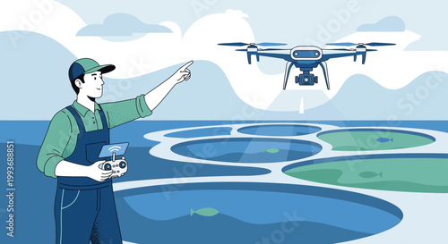 Drone technology empowering aquaculture management through real-time monitoring and data-driven