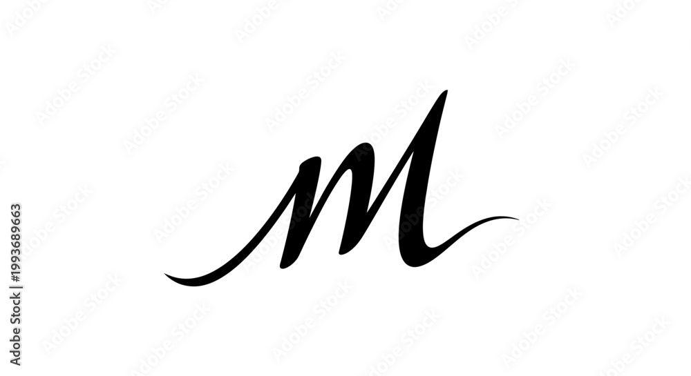 Obraz premium Large black letter M symbol.