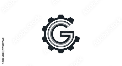 Tableau sur toile Gear with letter G logo symbol.