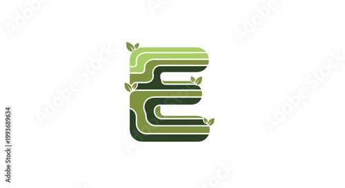 Green letter E with nails.