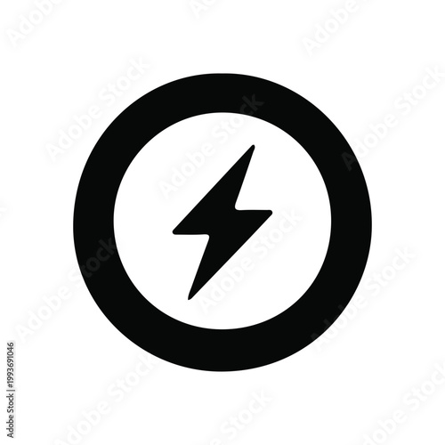 Free Download Lightning Bolt Electric Power Energy Circle Icon Vector - GFXLoad