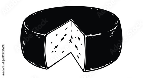 Delicious black and white dragon fruit cut in half isolated on white background, healthy food illustration