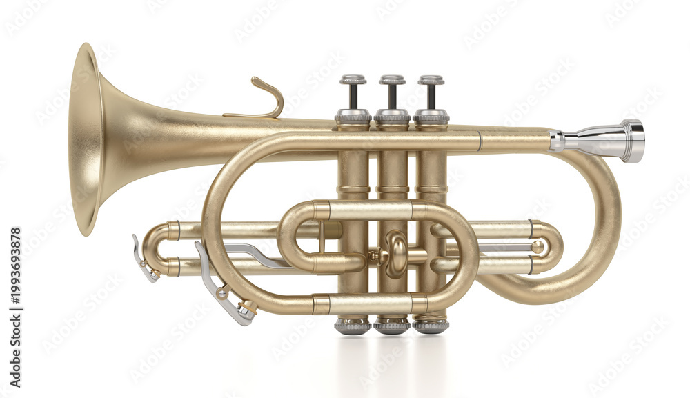 Obraz premium Trumpet isolated on white background. 3D illustration