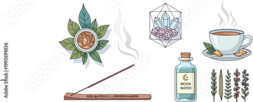 Set of marijuana bottles and summer flower icons featuring a sun star vector design for a business sign pattern illustration art decoration