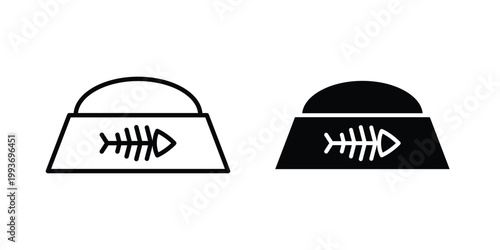 Cat food icon. Line and glyph solid vector collection.