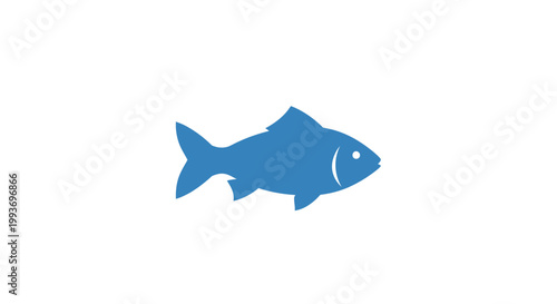 Blue fish swimming alone slowly.