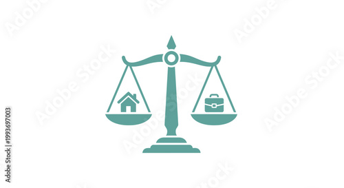 Scales of justice with house money.