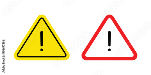 Danger sign. Line and glyph solid vector collection.