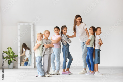 Group of little children wi...