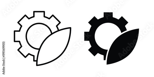 Ecology icon. Line and glyph solid vector collection.