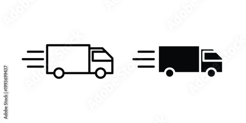 fast delivery icon. Line and glyph solid vector collection.