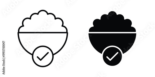 Food safety icon. Line and glyph solid vector collection.