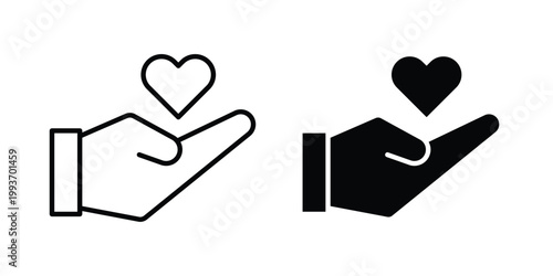 Handmade icon. Line and glyph solid vector collection.