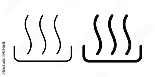 Heat icon. Line and glyph solid vector collection.