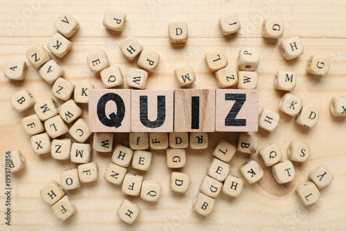 Word QUIZ made of cubes wit...