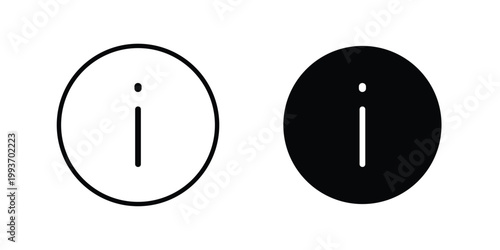 Information icon. Line and glyph solid vector collection.