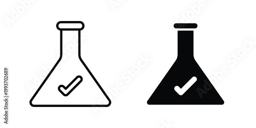 lab tested icon. Line and glyph solid vector collection.