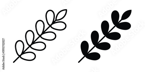 Lavender icon. Line and glyph solid vector collection.