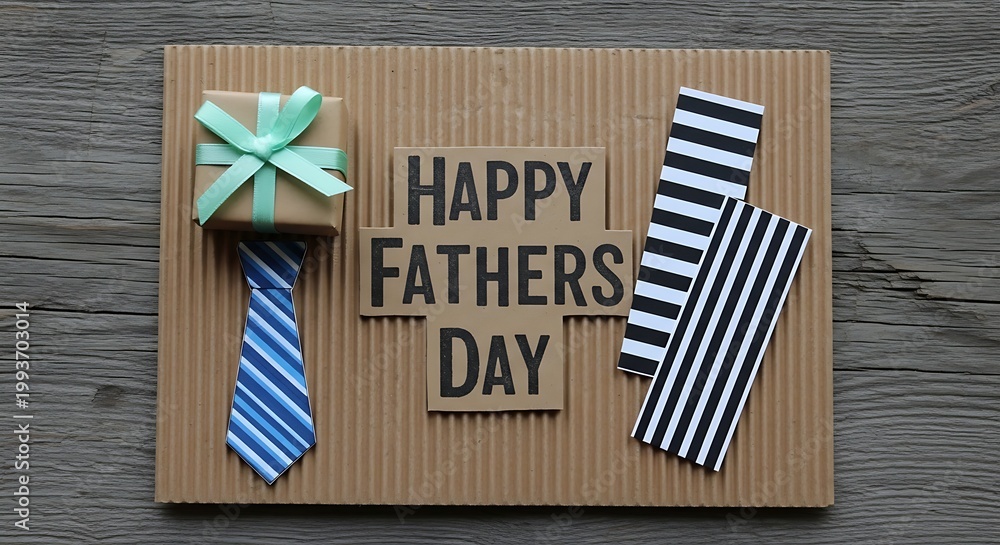 Fototapeta premium Celebrate father's day a heartfelt gift of ties and a loving message for dad's special day