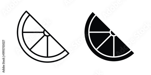 lemon slice icon. Line and glyph solid vector collection.
