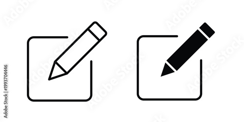 modify icon. Line and glyph solid vector collection.