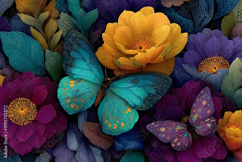 Colorful butterfly pattern background high resolution picture