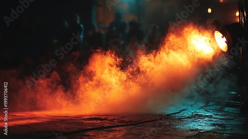 Dramatic spotlight effects on empty stage high resolution picture
