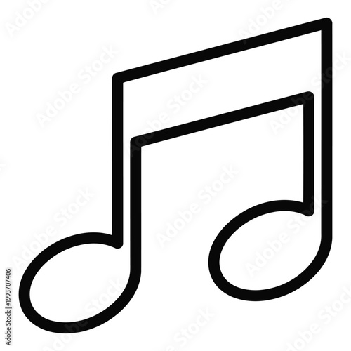 Black Musical Eighth Note Icon.