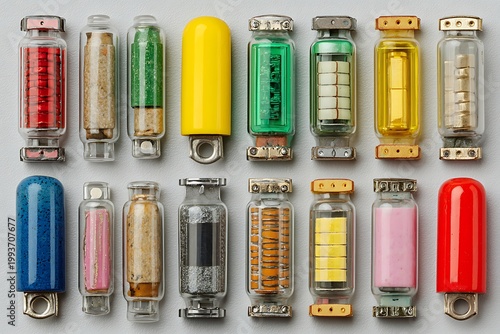 Colorful industrial fuse assortment display high resolution picture