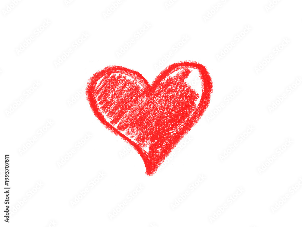 Fototapeta premium Hand drawn red charcoal heart icon isolated on png background, Rough sketch of a heart symbol with pencil texture for romantic design