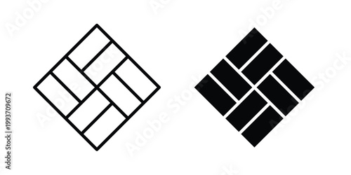 Paving icon. Line and glyph solid vector collection.