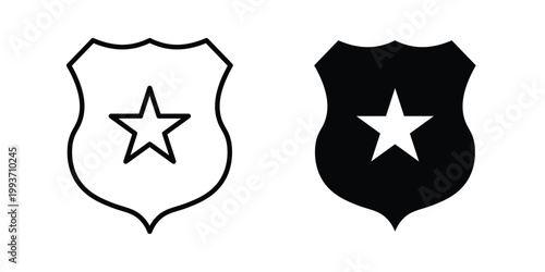 Police icon. Line and glyph solid vector collection.