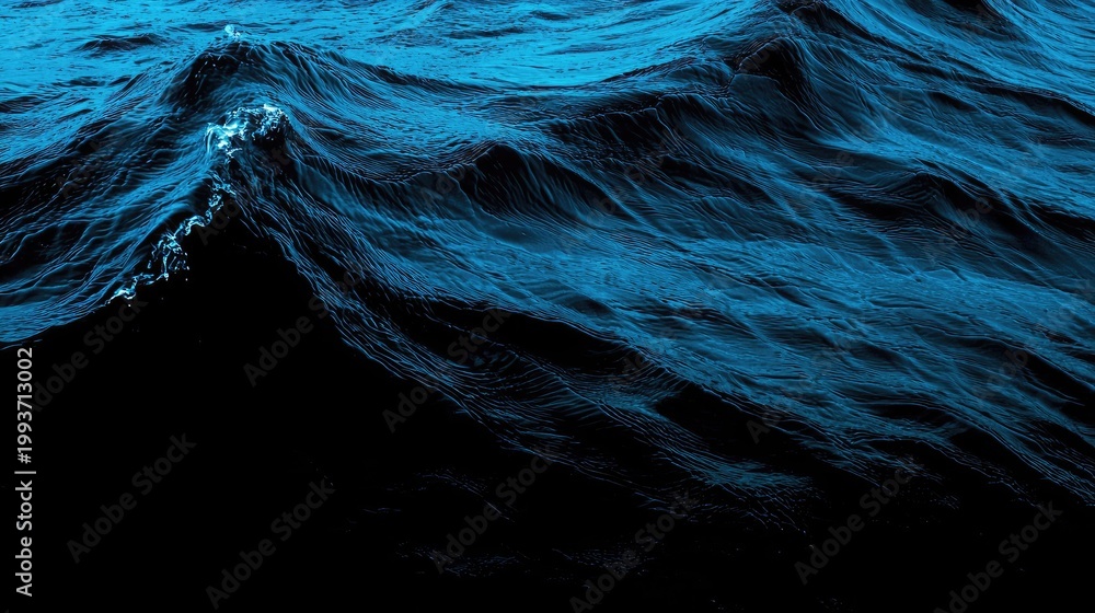 Obraz premium Deep ocean waves, a close up view of turbulent water surface.