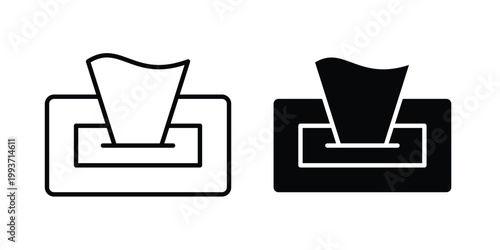 wet tissue wipes icon. Line and glyph solid vector collection.